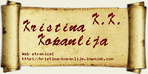 Kristina Kopanlija vizit kartica